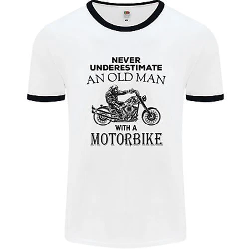 Maglietta Cinger Bianco Vecchio Moto Biker Moto Divertente Uomo