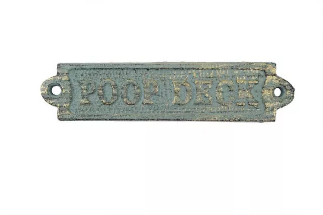 [Pack Of 2] Antique Seaworn Bronze Cast Iron Poop Deck Sign 6""