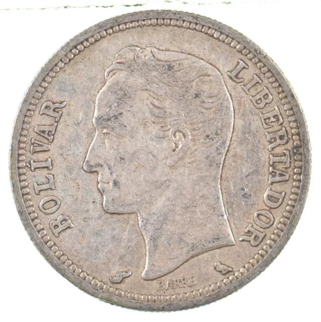Roughly the Size of a Quarter 1960 Venezuela 1 Bolivar World Silver Coin *707