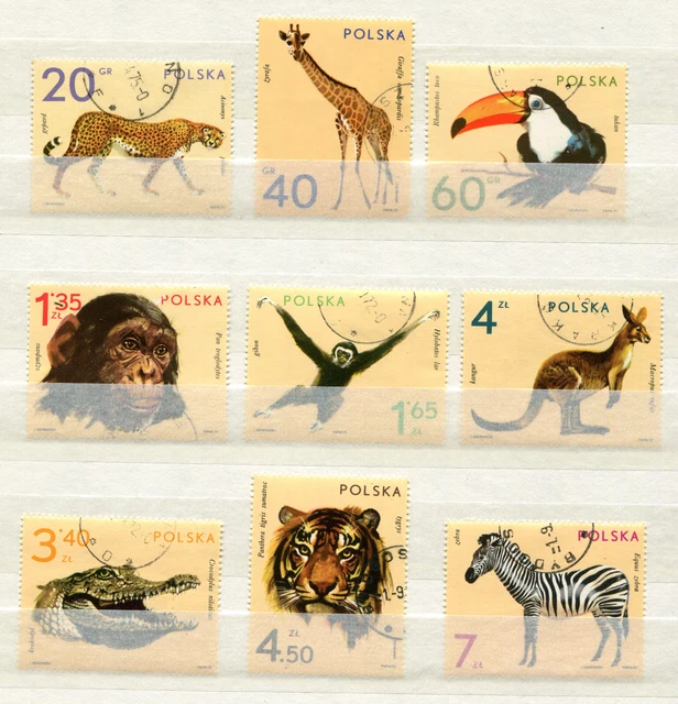 Briefmarken, Polen, Kpl Satz, Fi.2015 - 23, Tiere aus ZOO ,1972, gestempelt