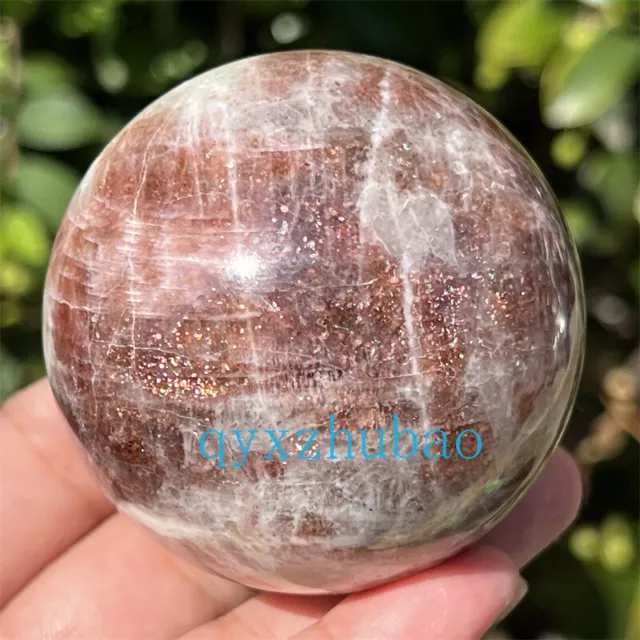 50mm+ Natural Gold sunstone Carved sphere quartz crystal Ball Healing Decor 1pc