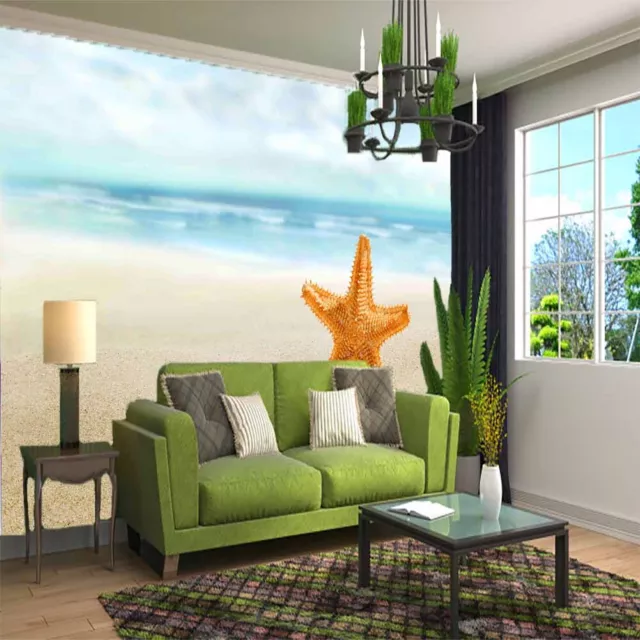 Starfish Sand Sea 3D Full Wall Mural Photo Wallpaper Printing Home Kids Decor