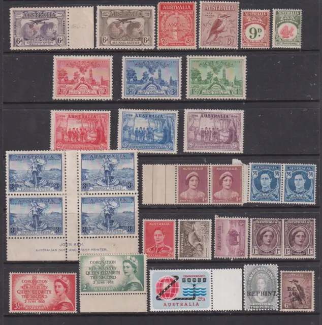 Collection of Australia BETTER Pre Decimal stamps MUH/MLH