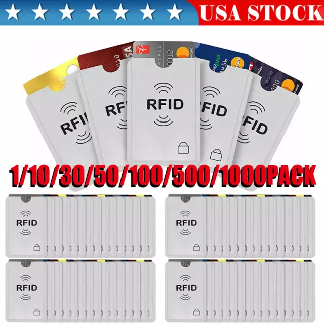 RFID Credit Debit ID Card Sleeve Protector Blocking Safety Shield Anti Theft Lot