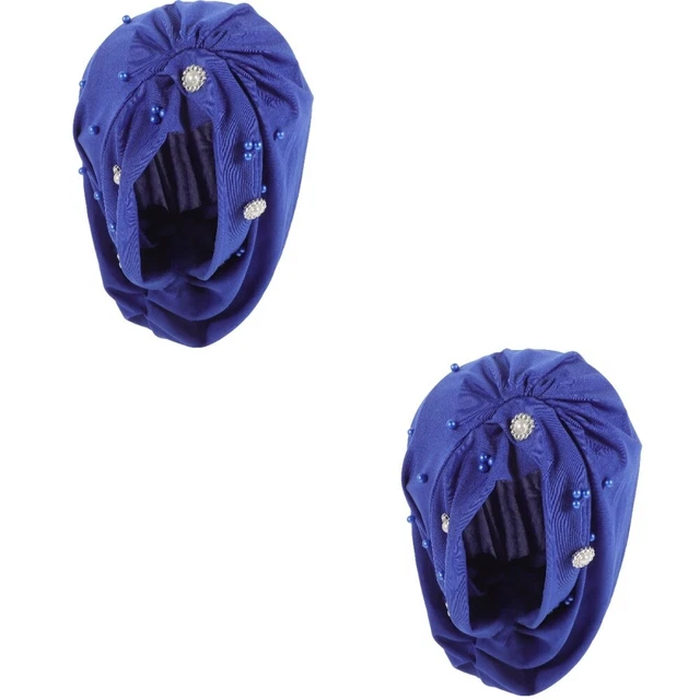 2pcs casque africain Coton Bonnet Femmes Turban Hair Cover Turban Women Knot