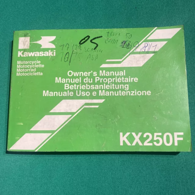 Kawasaki KX 250 F 2013 manuale uso manutenzione originale owner's manual