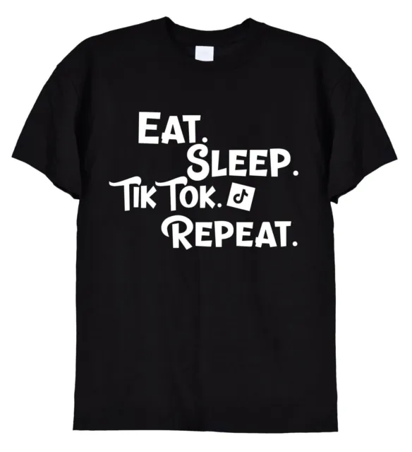 Eat Sleep TikTok Repeat T-Shirt, Funny Tik Tok Addict Iphone Tee for Teens 366