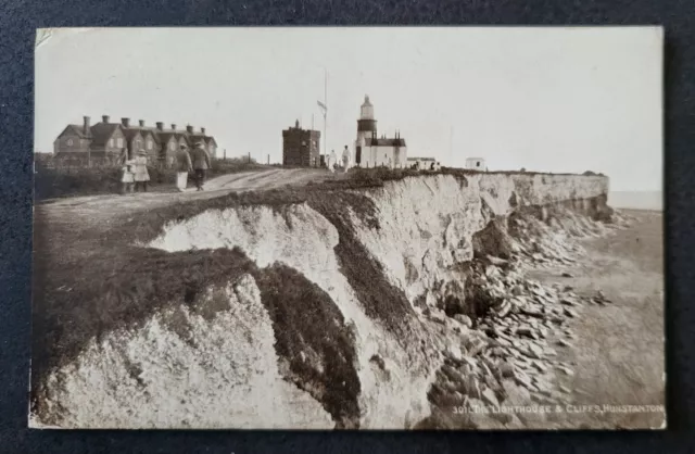 Vintage Postcard Posted The Lighthouse & Cliffs Hunstanton Norfolk England 1925