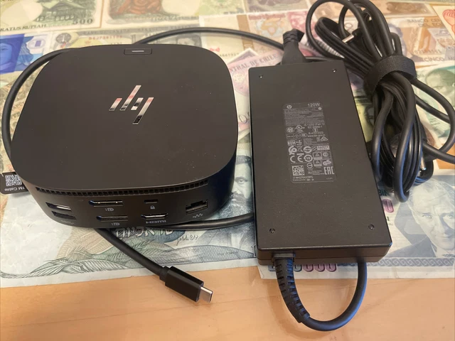 HP HSN-1X02 Thunderbolt G2 Dock Station Combo Cable W 120W Power Supply