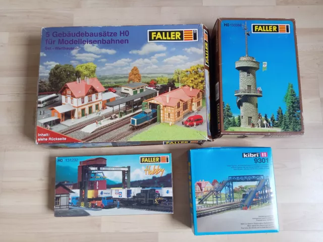 H0 Kibri 9301 Brücke Faller 130386 Turm 131232 Container + Set Konvolut Gebäude