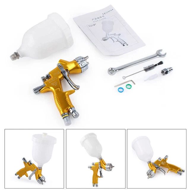 600ml For Devilbiss TE20 Pro Spray Gun 1.3mm Nozzle Car Paint Gun Tool Gold Auto