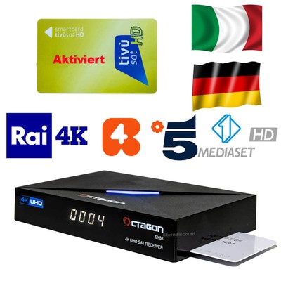 Majestic DEC 265 SAT HD-Receiver Für Tivùsat – Mit HEVC, Programmierbarer Fernbedienung & Smartcard