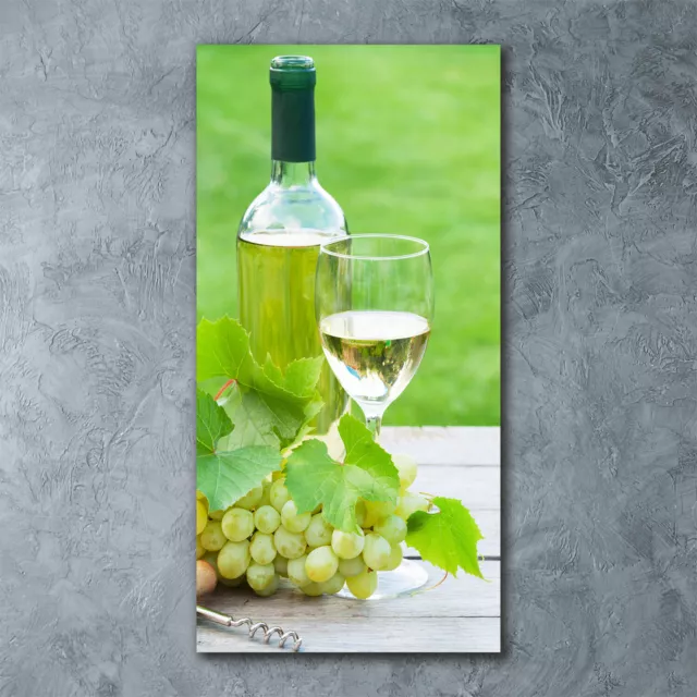 Imagen Vidrio templado Pintura De La Pared Decoración Hogar 60x120 Uvas y vino