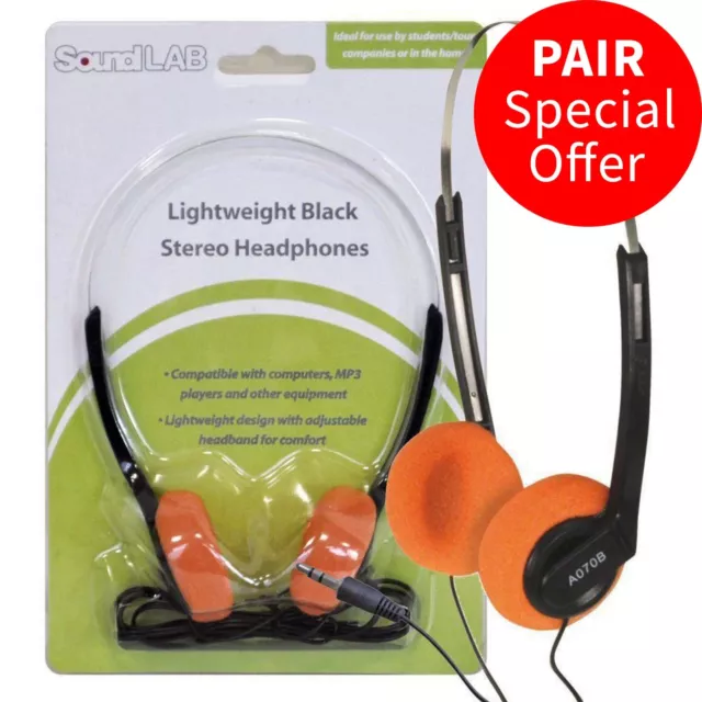 2 X VINTAGE Stereo Headset Ear Retro 80s Pad Walkman Headphones PC MP3 Sport 8.99 PicClick UK