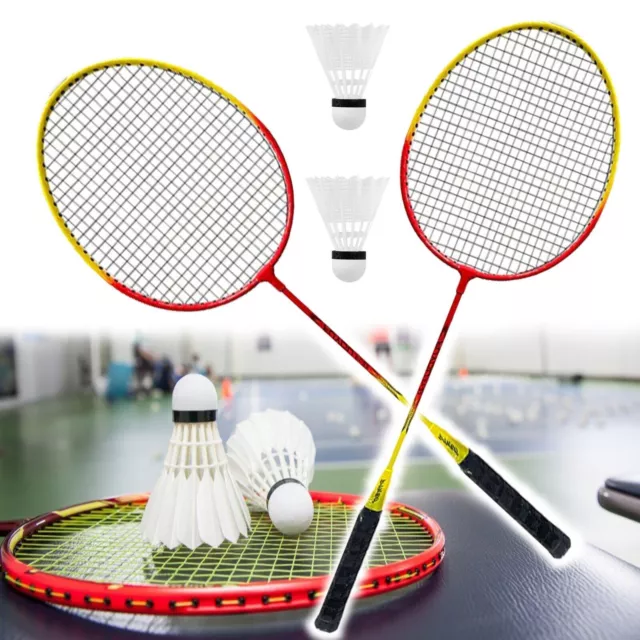 🔥Professional Badminton Set 4 Pc 2 Player Racket Shuttlecock Bag Garden Game UK