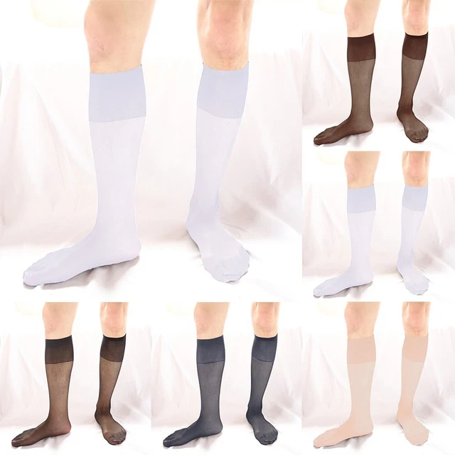 Sexy Mens Sheer Business Dress Thin Socks Knee Mesh Thigh High Stocking Hosiery