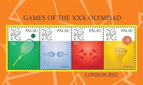 Palau - 2012 - London Olympics - Sheet of Four - MNH