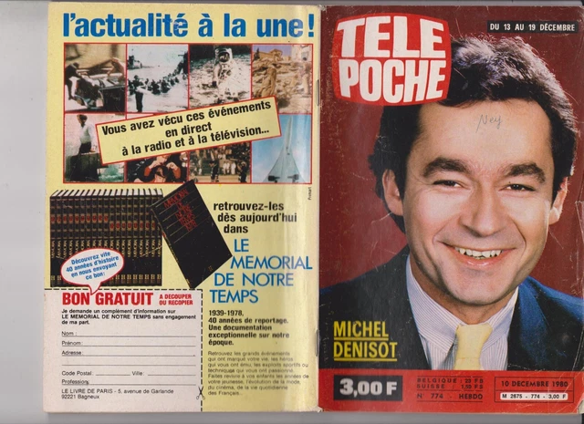 Tele Poche 1980  N°774  Complet  Michel Denisot