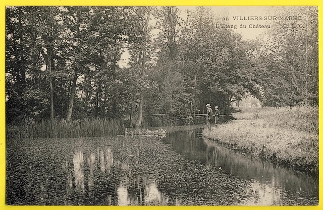 cpa 94 - VILLIERS SUR MARNE L'Étang du CHÂTEAU Pêcheurs à la Ligne