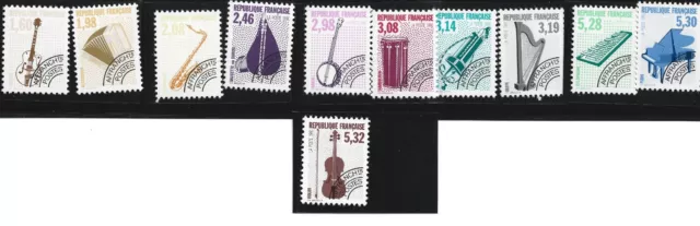 timbres neufs France préoblitérés -  N°213A/223 - Instruments de musique - N**