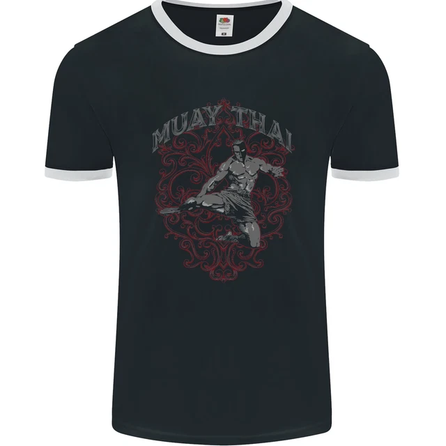 Muay Thai Fighter Warrior MMA Martial Arts Mens Ringer T-Shirt FotL