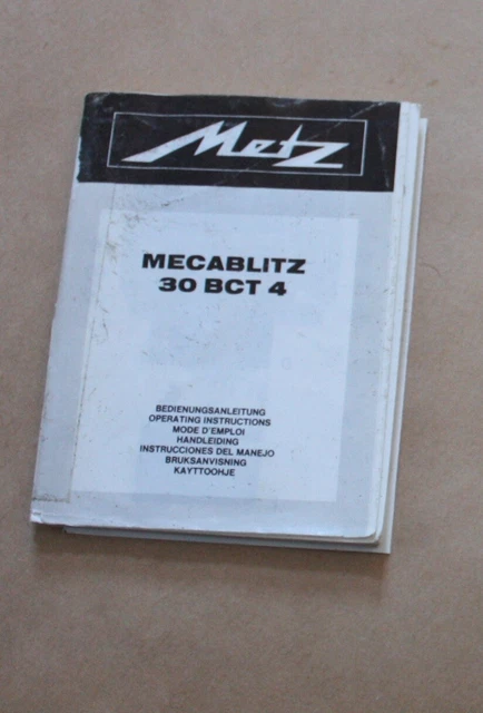 METZ Mecablitz 30BCT4 Flash Instruction Manual Catalog *7 Languages . Original*
