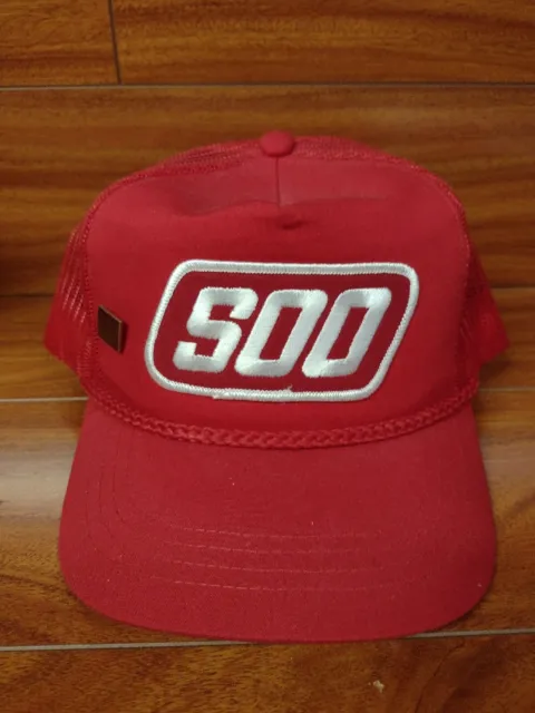 Vintage Soo Line Locomotive Train Trucker Cap Mesh Snapback Hat