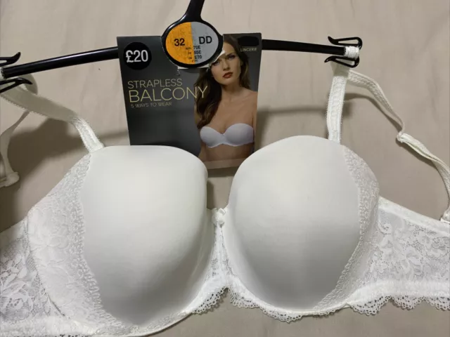 FIGLEAVES PULSE LACE Underwired Balcony Bra White Size 32DD NG £9.99 -  PicClick UK