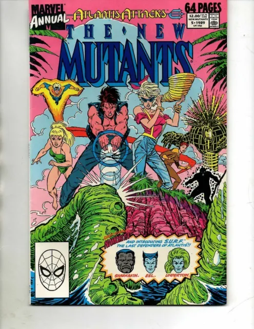 1989 Marvel Comics - The New Mutants #5 Atlantis Attacks Annual (VF/NM)