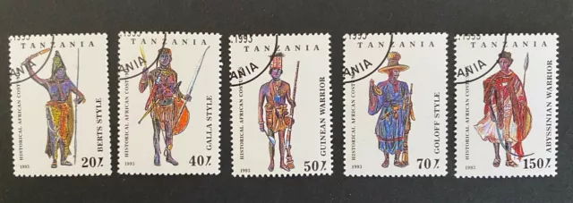 B624 Briefmarken Tansania Tanzania 1993 historische afrikanische Kostüme Braucht