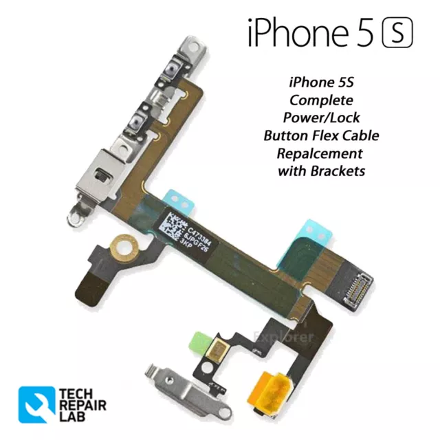NEW iPhone 5S Complete Power Lock Volume Mute Silent Button Switch with Brackets