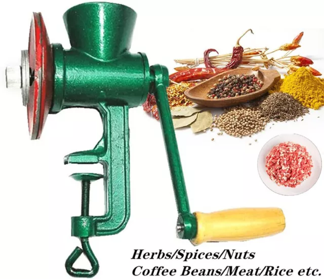 Coffee Grinder Corn Wheat Manual Hand Grains Iron Nut Mill Crank Food Oats Home