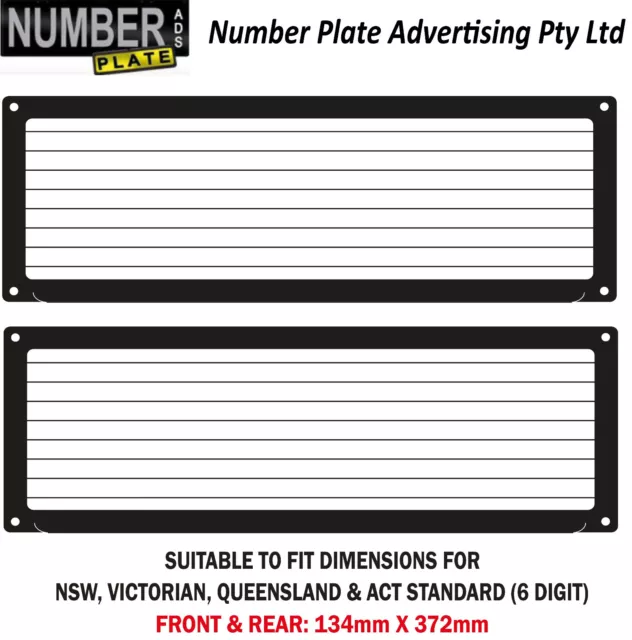 Number Plate Cover 6 Digit Screw On with pinstrip lines - (NSW,QLD,VIC,ACT,WA,SA