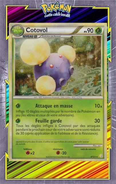 Cotovol Holo -HS01:HeartGold SoulSilver - 6/123 - Carte Pokemon Française