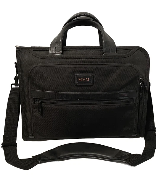 TUMI Alpha 2 Slim Portfolio Laptop Sling Carry On Bag - Black Ballistic Nylon