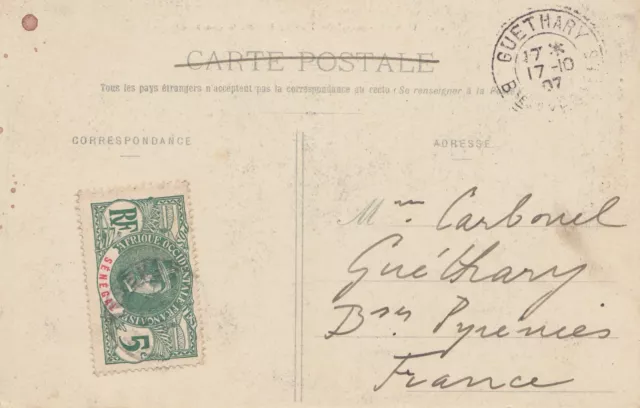 French colonies: Senegal 1927: post card Dakar to Guethary France