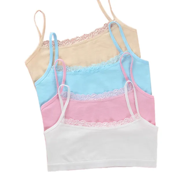 5 Pack Teens Girls Cotton Training Sports Bras Thin Padded First