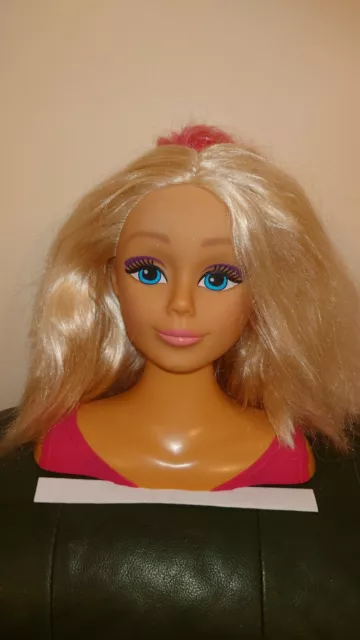 JOHN ADAMS LARGE Fashion Doll Hair Styling Head With Pink Blond
