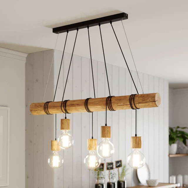 Envostar Pendelleuchte 'Terra' aus Holz u.a. für Wohnzimmer & Esszimmer (5