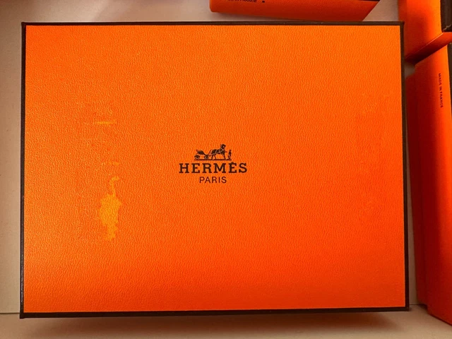Boîte Carton HERMES Vide - Dimensions 7,7 X 7,7 X 4,3 Cm - Occasion - Orange Emblématique
