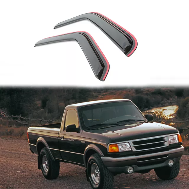 2PCS Window Visors Vent Sun Rain Guards Fits Ford Ranger Standard Cab 1993-2011