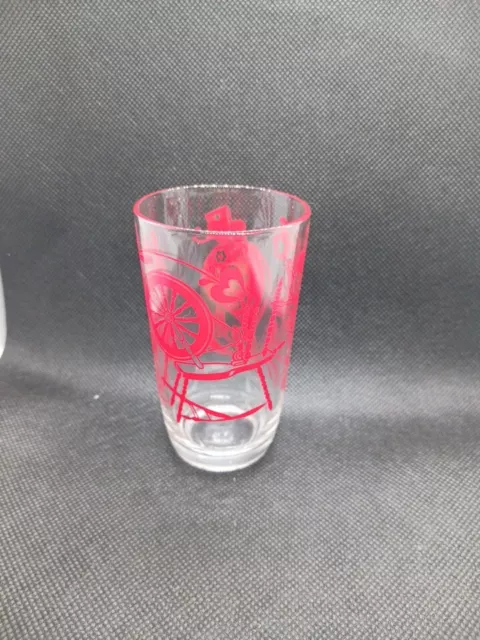 Vintage Swanky Swig Glass Juice Glasses Red Spindle