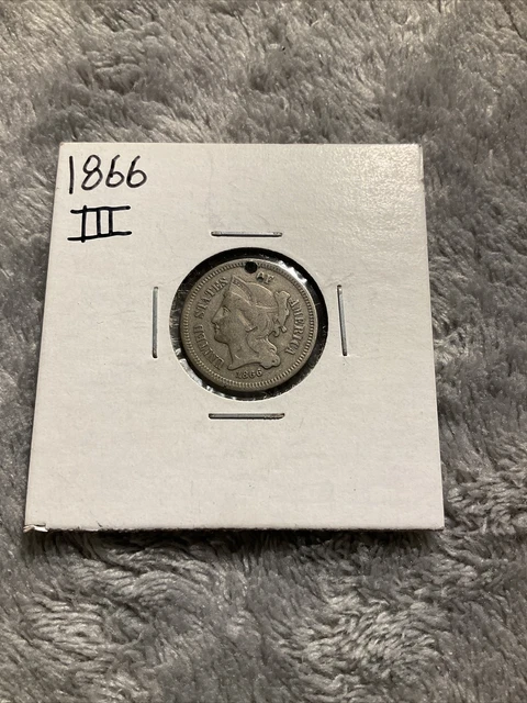 1866 3 Cent Piece “holed” 1866 3 Cent Piece “holed”