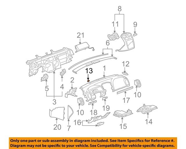 Chevrolet GM OEM Instrument Panel Dash-Defogger Defroster Grille Left 15140442