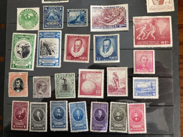 south america Chile, Costa Rica & Nicaragua 37 Mint stamps (lot 186) 3
