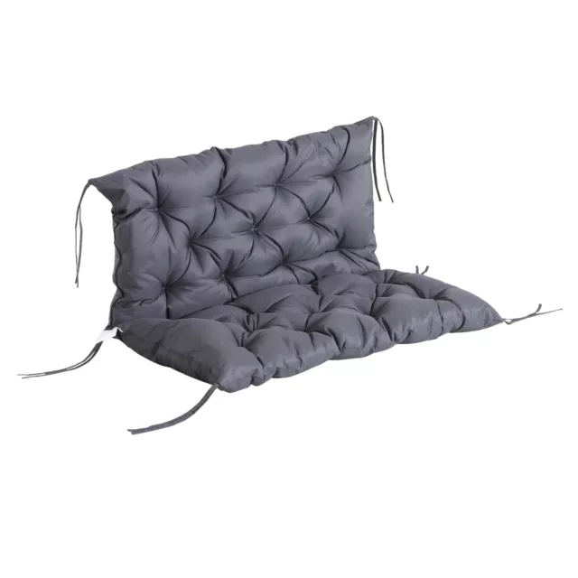 2 Seater Bench Swing Seat Cushion ONLY Garden Furniture Pad w/ Backrest