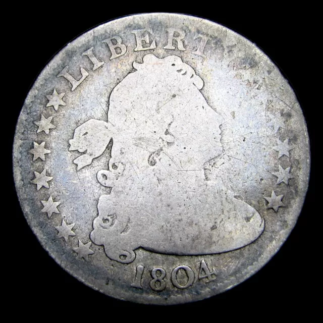 1804 Draped Bust Quarter 25C Silver  ---- Key Date Coin ---- #YY259