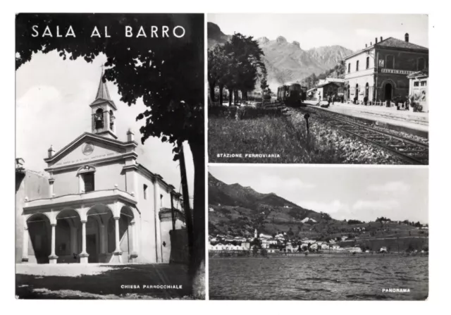 Sala  Al  Barro   Vedute  Vedutine  Con Stazione E Treno Animata  Vg 1955