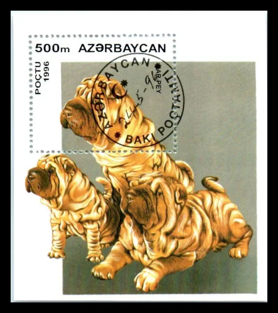 1996 AZERBAIJAN Souvenir Sheet - Dogs N2