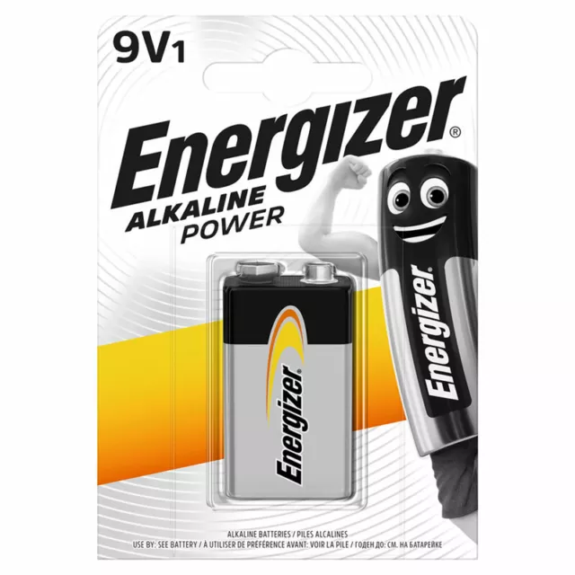 1 X Energizer Alcaline Puissance 9V Batterie 6LR61 Bloc PP3 6LP3146 MN1604